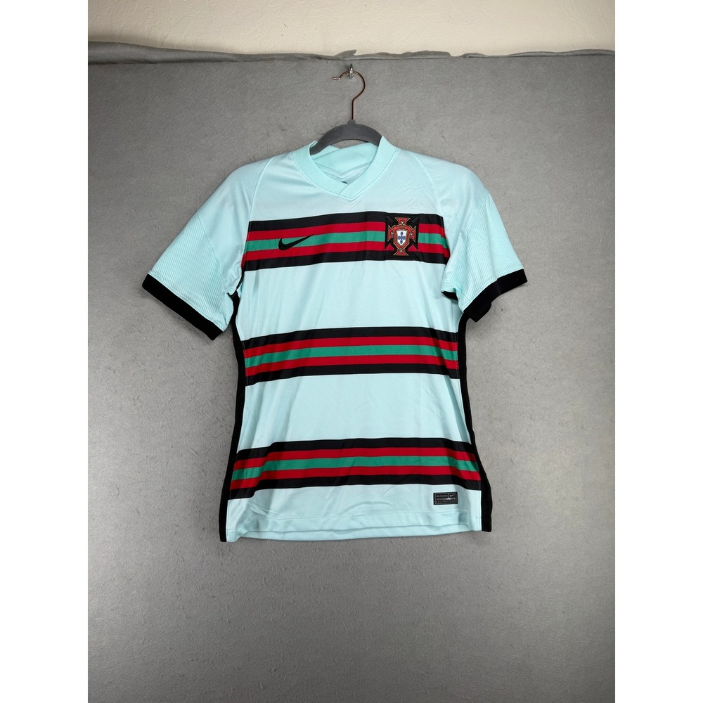 Nike Portugal 2020 Away Jersey Teal Striped Soccer Shirt CD0898-336 Mens Medium